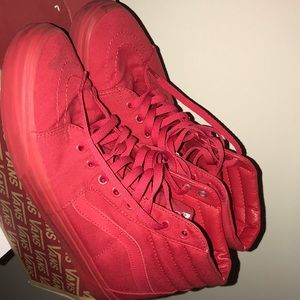 Men’s red high top vans